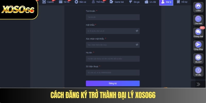 Cách đăng ký trở thành đại lý XOSO66