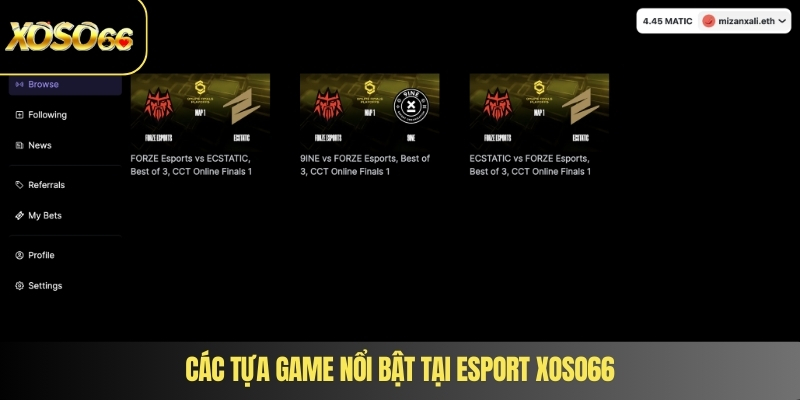 Các tựa game nổi bật tại Esport XOSO66